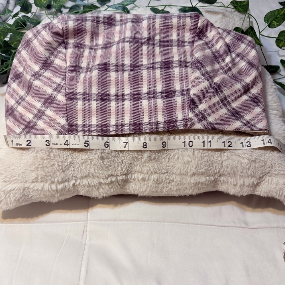 No Boundaries Purple and White Plaid Crop Top - Picture 9 of 10